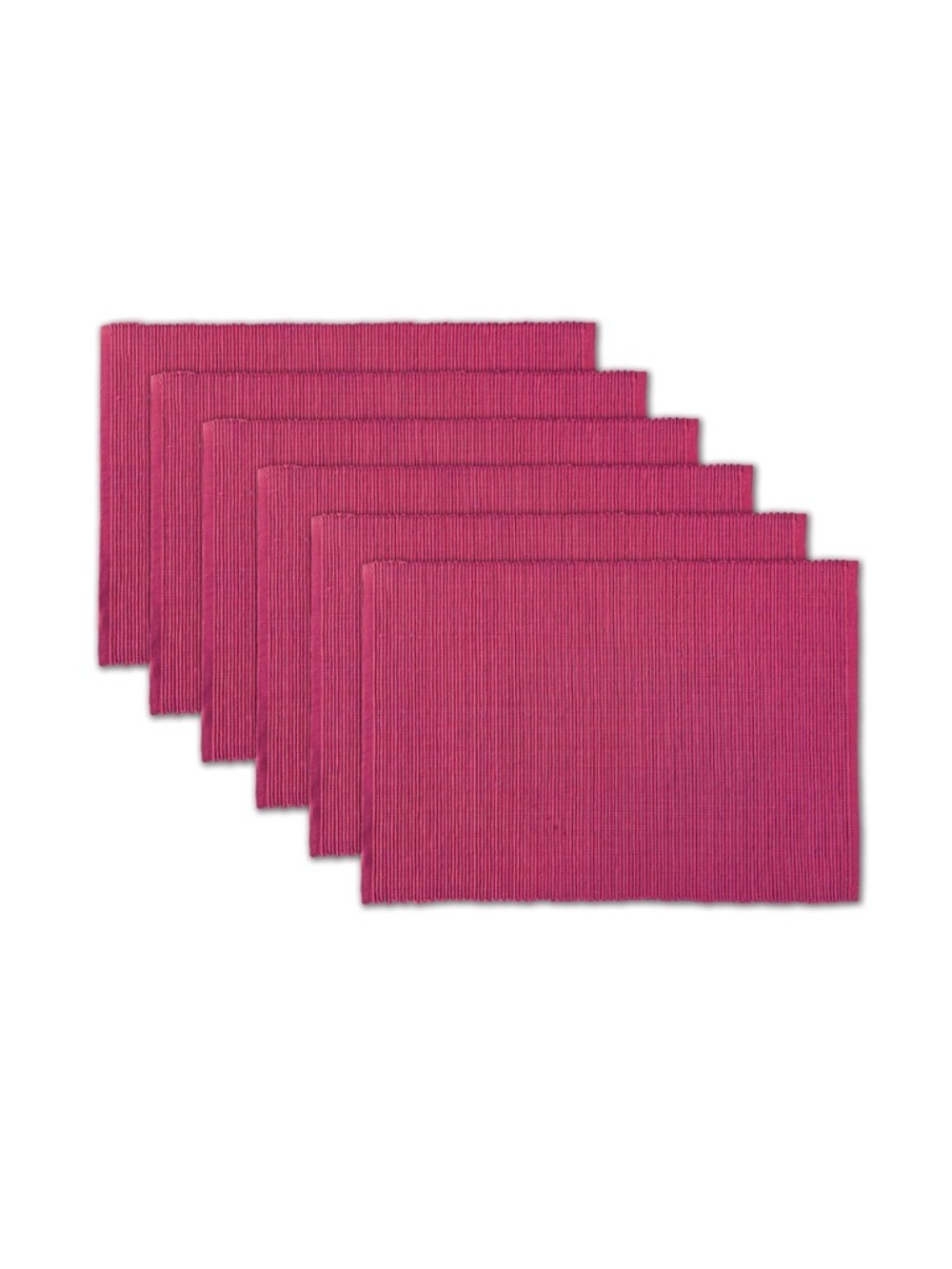 Fucshia Textured Fabric Placemats 100% Cotton (6-count)